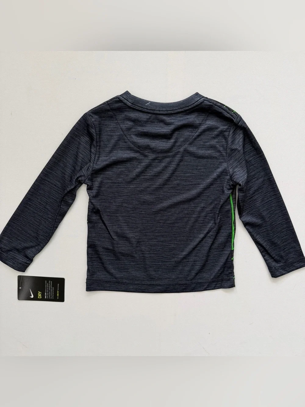 Nike Black & Green Dr Fit Logo Long Sleeve Tee Size 2T